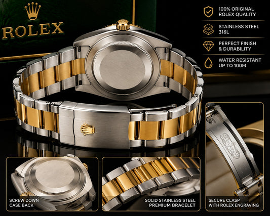 Luxury Gold & Silver Date Watch for Men