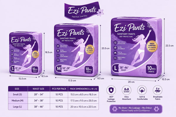Ezi Pants Sanitary Pants – 360° Leak Protection