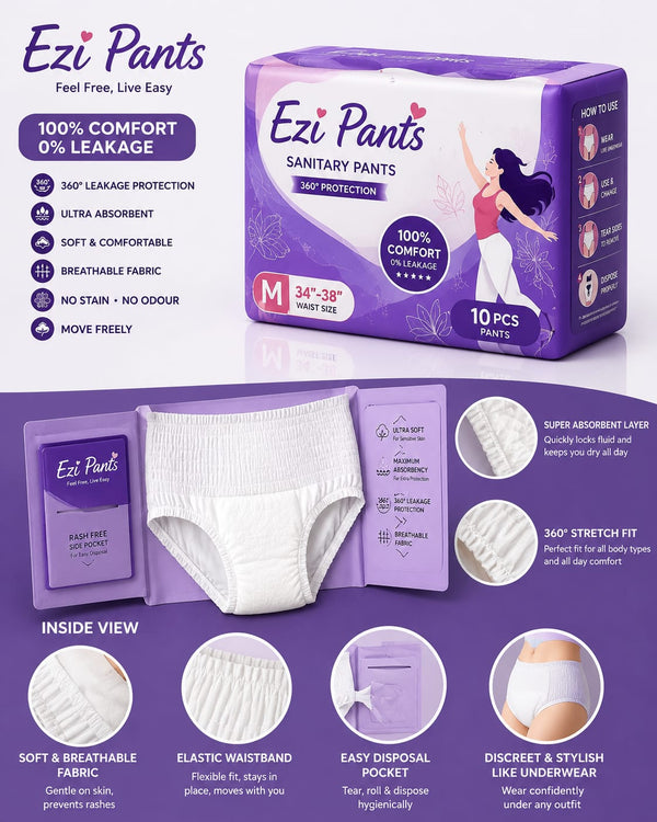 Ezi Pants Sanitary Pants – 360° Leak Protection
