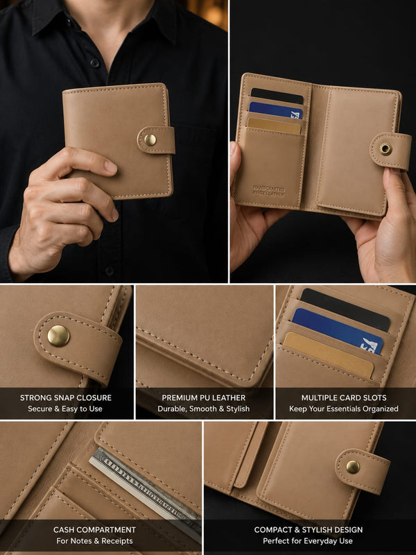 Premium PU Leather Short Wallet