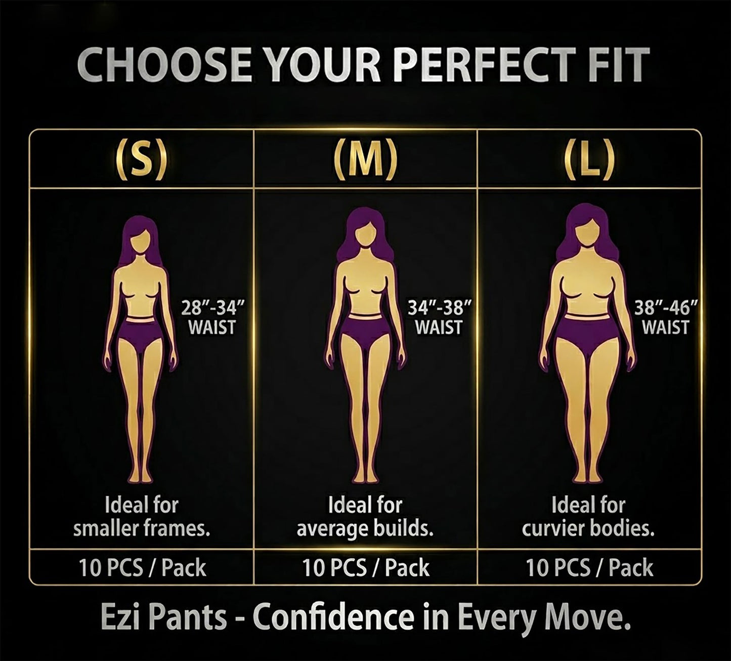 Ezi Pants Comfortable – Ultra Absorbent Sanitary Pants (10 PCS)