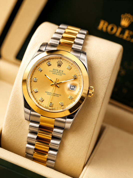 Luxury Gold & Silver Date Watch for Men