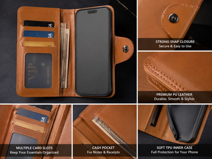 Premium PU Leather Wallet Flip Case